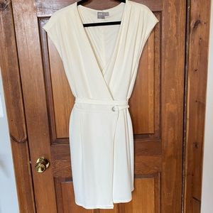 Off-white mini wrap dress